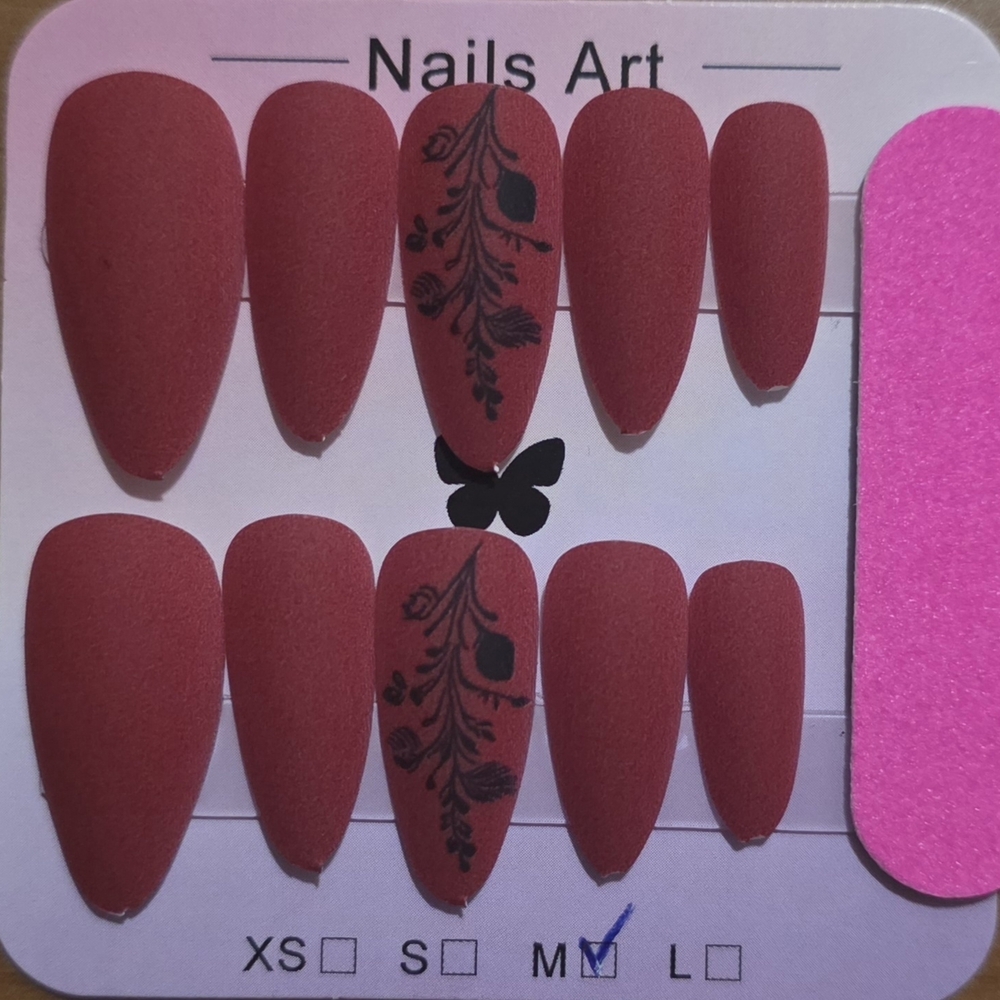 4/$20  Red Matte Press-On Nails